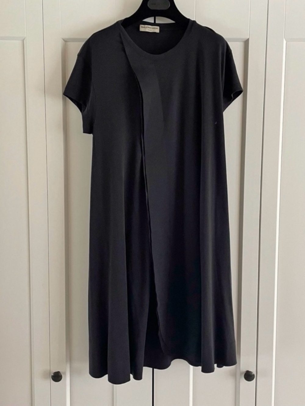 Balenciaga Open Front Short Sleeve Dress M